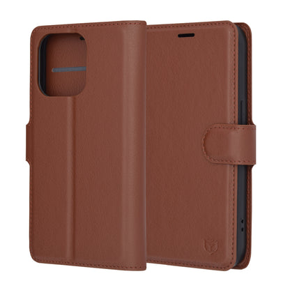 Deksel for Apple iPhone 14 Pro, Techsuit, Leather Folio, Brun