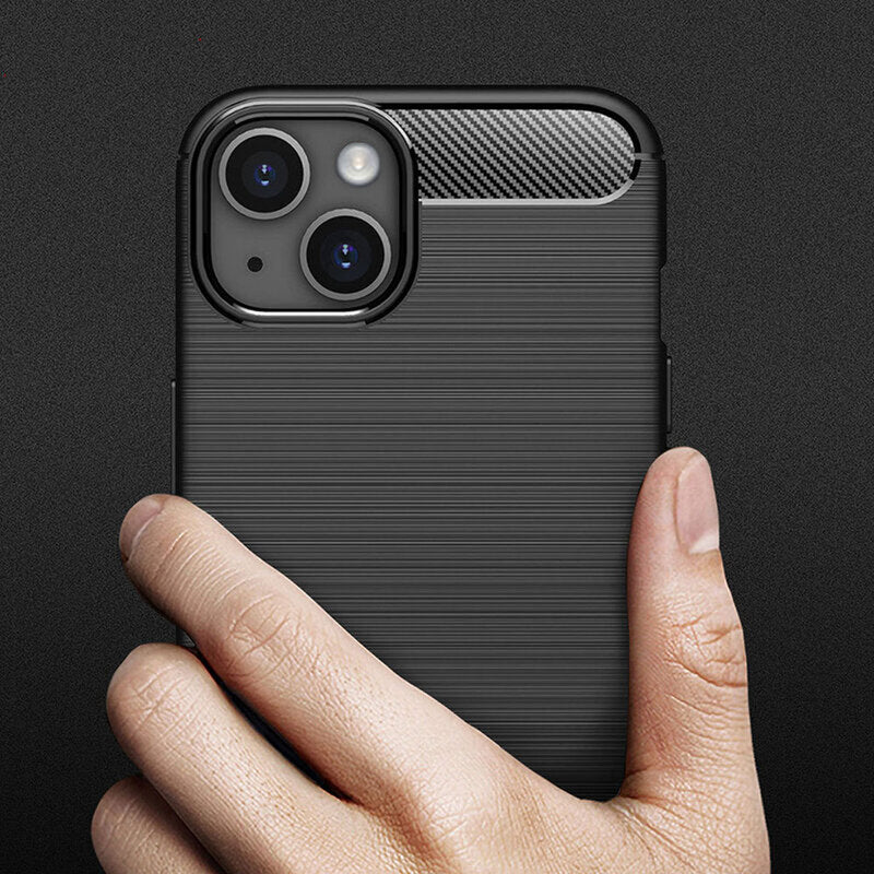 Deksel for Apple iPhone 14, Techsuit, Karbon, Svart