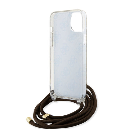 Deksel for Apple iPhone 15, Guess, 4G IML Printed Crossbody, Brun