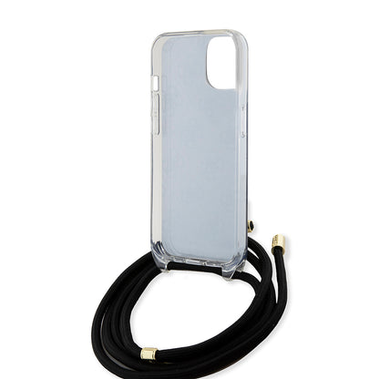 Deksel for Apple iPhone 15, Guess, 4G IML Printed Crossbody, Svart