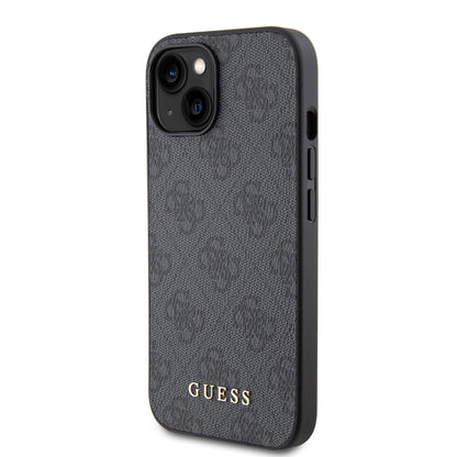 Deksel for Apple iPhone 15, Guess, 4G Metal Gold Logo, Grå
