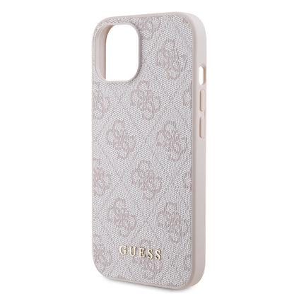 Deksel for Apple iPhone 15, Guess, 4G Metal Gold Logo, Rosa