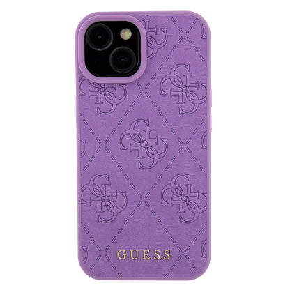 Deksel for Apple iPhone 15, Guess, 4G Stamped, Lys Lilla