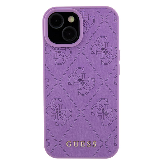 Deksel for Apple iPhone 15, Guess, 4G Stamped, Lys Lilla