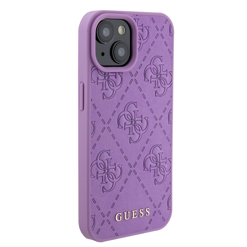 Deksel for Apple iPhone 15, Guess, 4G Stamped, Lys Lilla