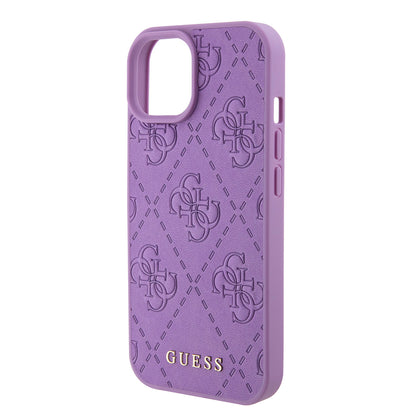 Deksel for Apple iPhone 15, Guess, 4G Stamped, Lys Lilla