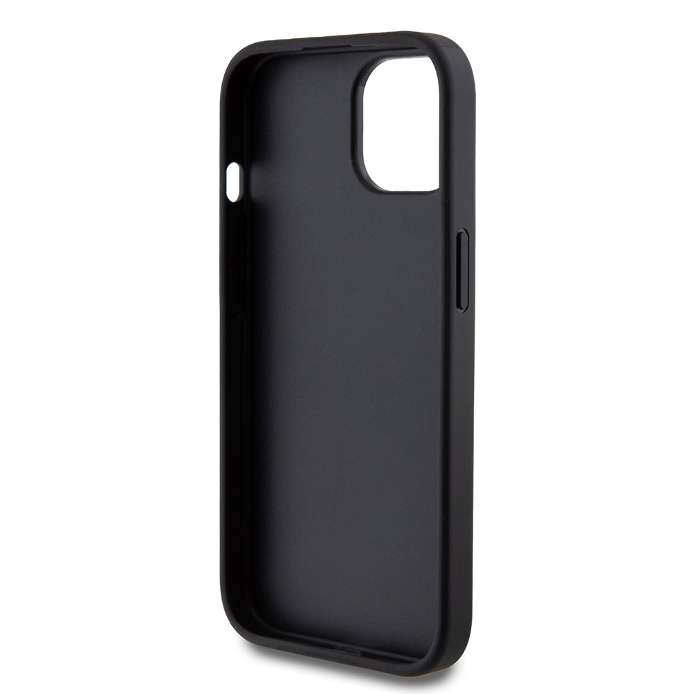 Deksel for Apple iPhone 15, Guess, Glitter Big 4G Script, Svart