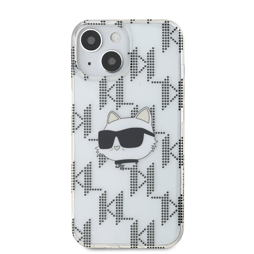 Deksel for Apple iPhone 15, Karl Lagerfeld, IML Electroplated Choupette Head, Gjennomsiktig