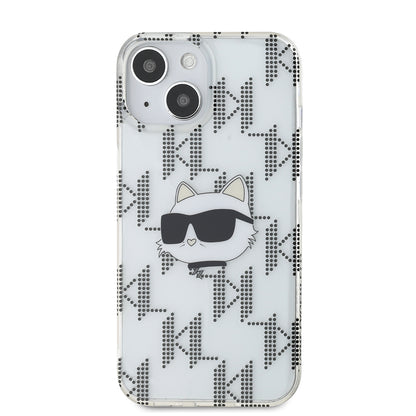Deksel for Apple iPhone 15, Karl Lagerfeld, IML Electroplated Choupette Head, Gjennomsiktig