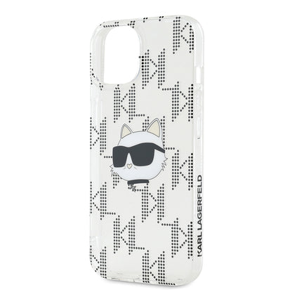 Deksel for Apple iPhone 15, Karl Lagerfeld, IML Electroplated Choupette Head, Gjennomsiktig