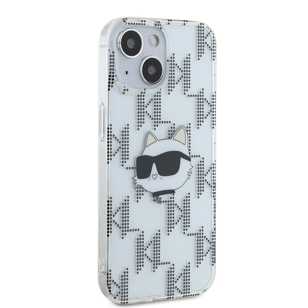 Deksel for Apple iPhone 15, Karl Lagerfeld, IML Electroplated Choupette Head, Gjennomsiktig