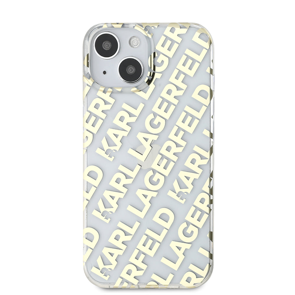 Deksel for Apple iPhone 15, Karl Lagerfeld, IML Luxury Gold Fullover Logo, Gull