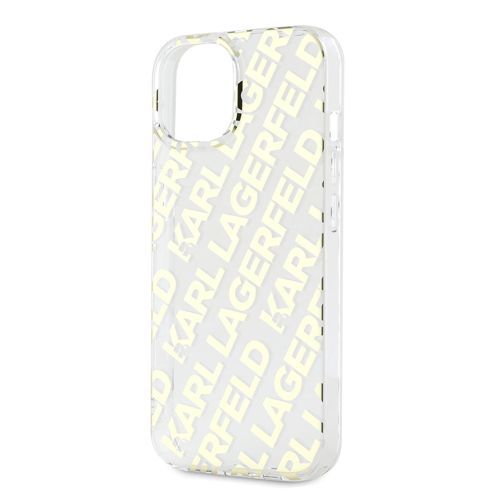 Deksel for Apple iPhone 15, Karl Lagerfeld, IML Luxury Gold Fullover Logo, Gull