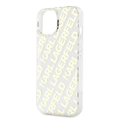 Deksel for Apple iPhone 15, Karl Lagerfeld, IML Luxury Gold Fullover Logo, Gull