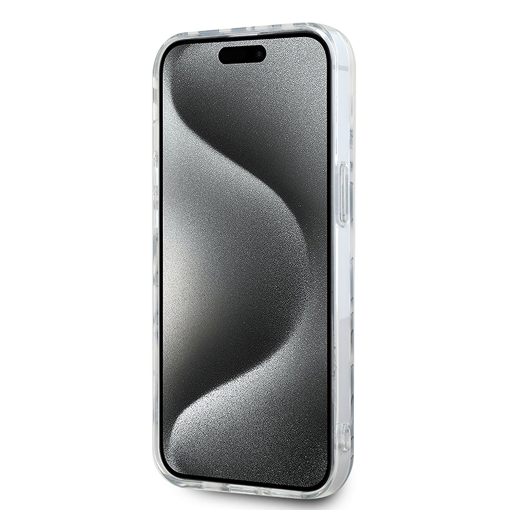 Deksel for Apple iPhone 15, Karl Lagerfeld, IML Luxury Zebra Pattern with Strap, Svart