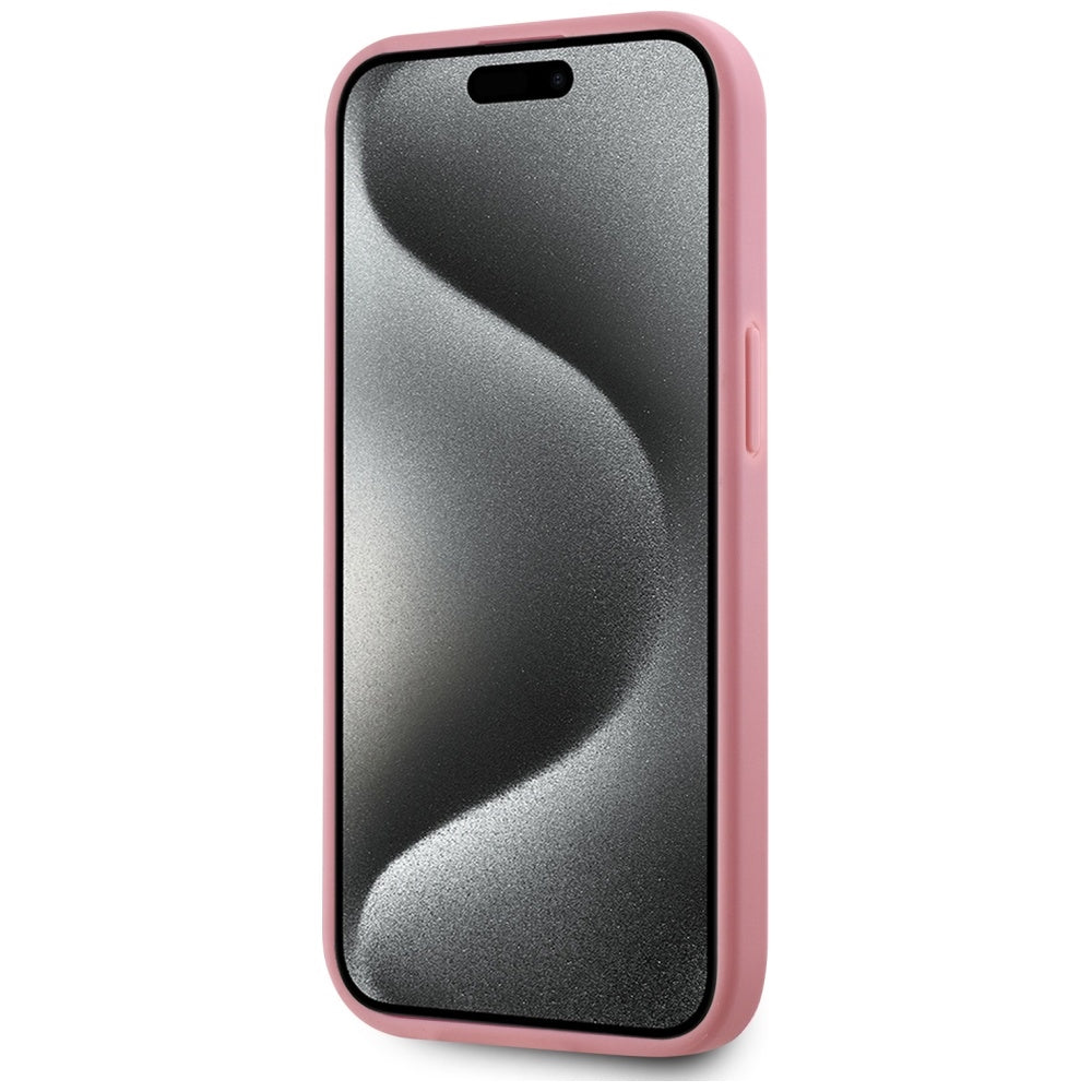 Deksel for Apple iPhone 15, Karl Lagerfeld, Metal Signature, Rosa
