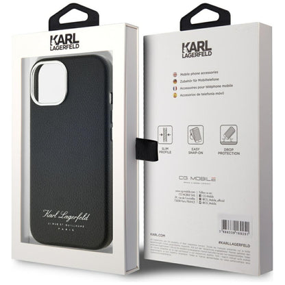 Deksel for Apple iPhone 15, Karl Lagerfeld, RSG, Svart