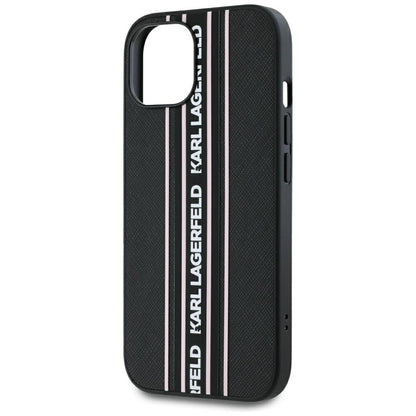 Deksel for Apple iPhone 15, Karl Lagerfeld, Saffiano Athleisure Stripes with Strap, Rosa