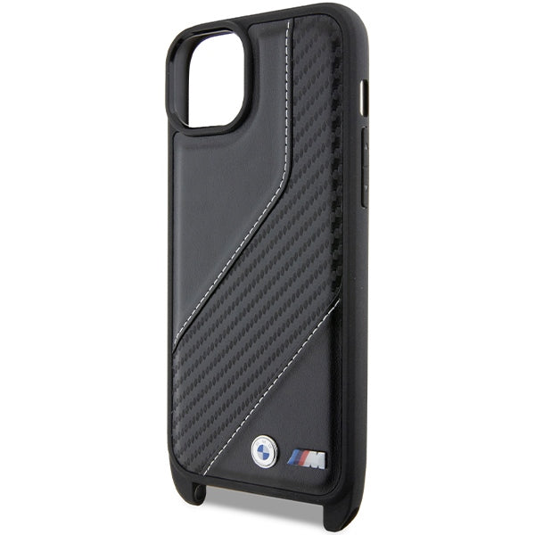 Deksel for Apple iPhone 15 Plus, BMW, M Edition Carbon Stripe & Strap, Svart