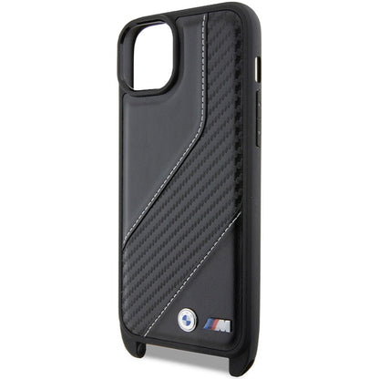 Deksel for Apple iPhone 15 Plus, BMW, M Edition Carbon Stripe & Strap, Svart
