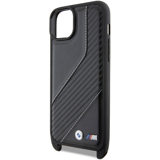 Deksel for Apple iPhone 15 Plus, BMW, M Edition Carbon Stripe & Strap, Svart