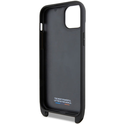 Deksel for Apple iPhone 15 Plus, BMW, M Edition Carbon Stripe & Strap, Svart