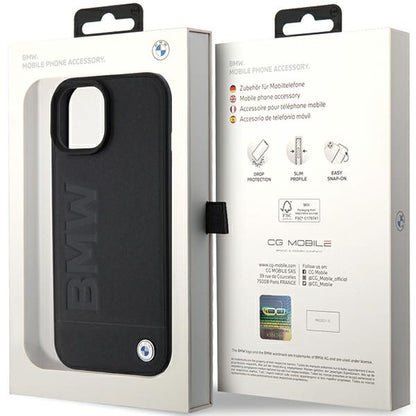Deksel for Apple iPhone 15 Plus, BMW, Natural Hot Stamp, Svart