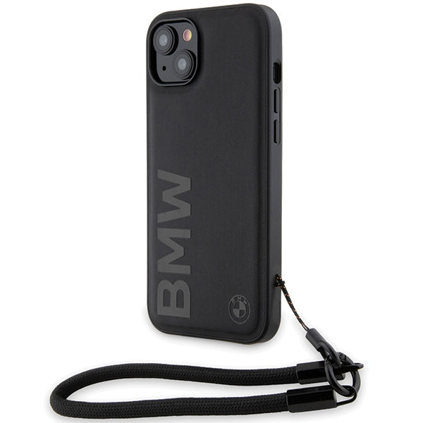 Deksel for Apple iPhone 15 Plus, BMW, Signature Wordmark Cord, Svart