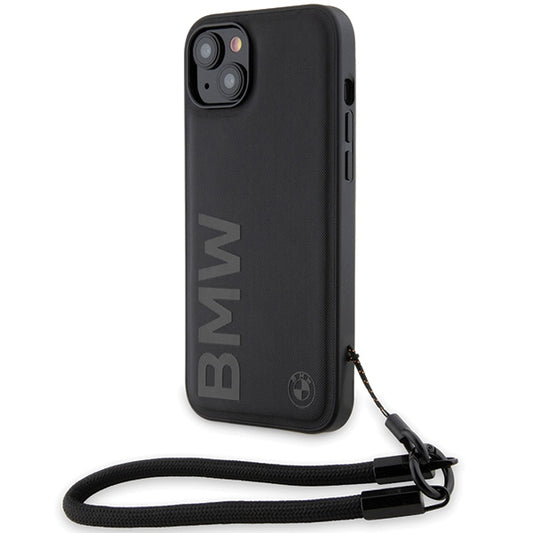 Deksel for Apple iPhone 15 Plus, BMW, Signature Wordmark Cord, Svart