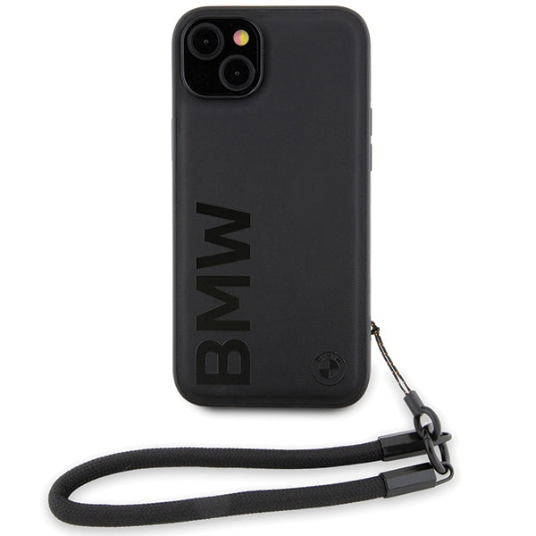 Deksel for Apple iPhone 15 Plus, BMW, Signature Wordmark Cord, Svart