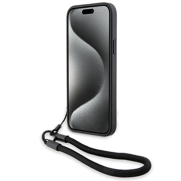 Deksel for Apple iPhone 15 Plus, BMW, Signature Wordmark Cord, Svart