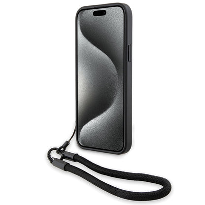 Deksel for Apple iPhone 15 Plus, BMW, Signature Wordmark Cord, Svart