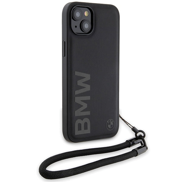 Deksel for Apple iPhone 15 Plus, BMW, Signature Wordmark Cord, Svart