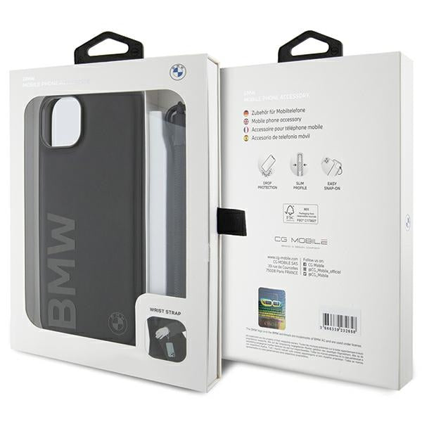 Deksel for Apple iPhone 15 Plus, BMW, Signature Wordmark Cord, Svart