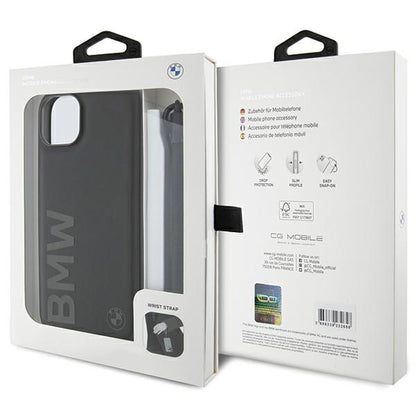 Deksel for Apple iPhone 15 Plus, BMW, Signature Wordmark Cord, Svart