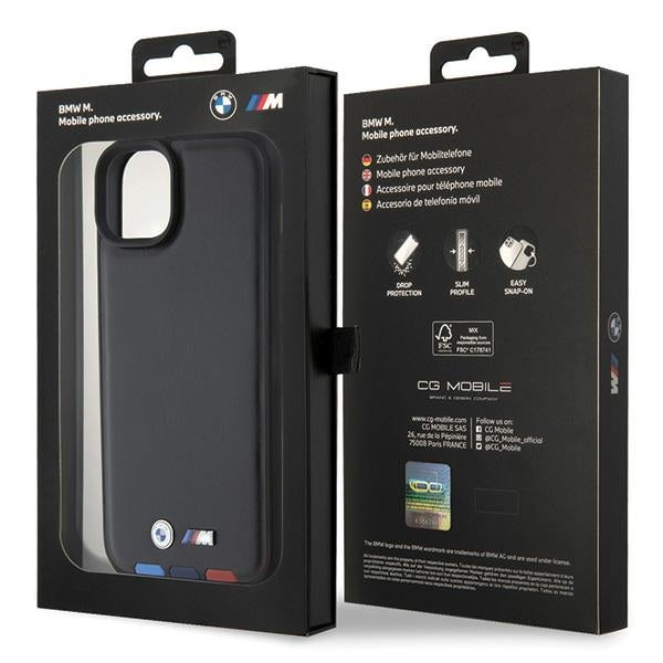 Deksel for Apple iPhone 15 Plus, BMW, Stamp Tricolor, Svart