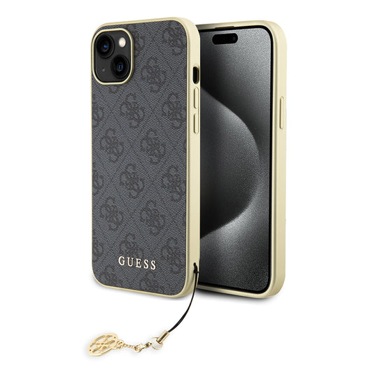 Deksel for Apple iPhone 15 Plus, Guess, 4G Charm, Grå