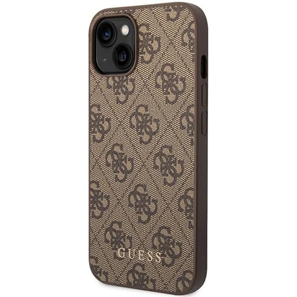 Deksel for Apple iPhone 15 Plus, Guess, 4G Metal Gold Logo, Brun