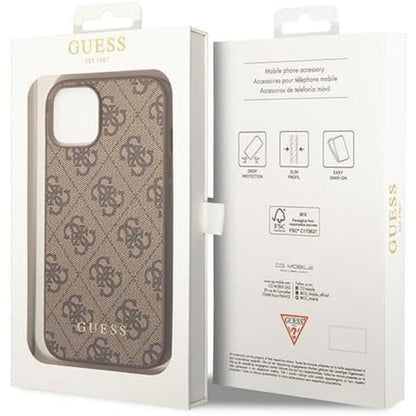 Deksel for Apple iPhone 15 Plus, Guess, 4G Metal Gold Logo, Brun