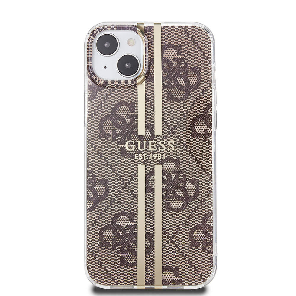 Deksel for Apple iPhone 15 Plus, Guess, IML 4G Gold Stripe, Brun