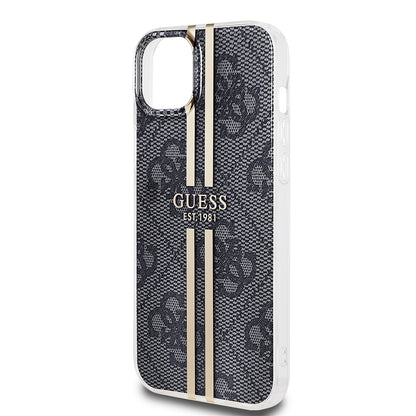 Deksel for Apple iPhone 15 Plus, Guess, IML 4G Gold Stripe, Svart