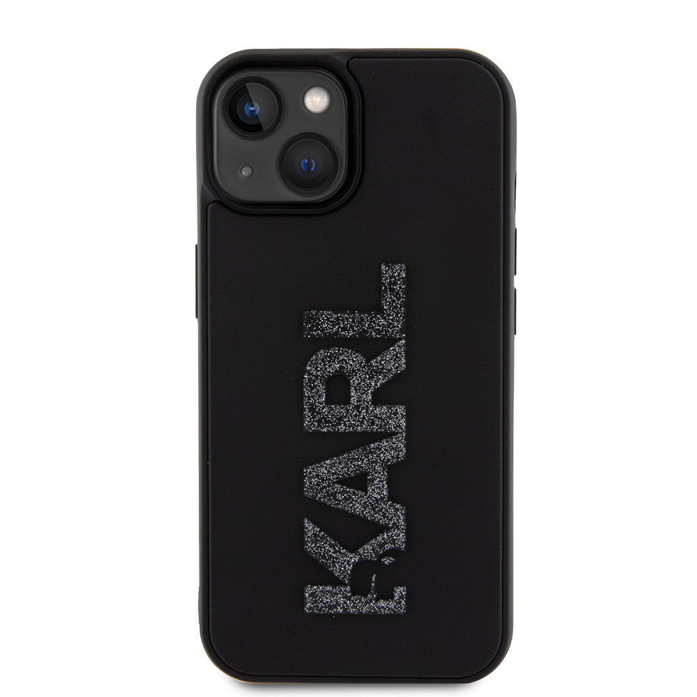 Deksel for Apple iPhone 15 Plus, Karl Lagerfeld, 3D Rubber Glitter Logo, Svart