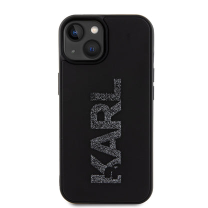 Deksel for Apple iPhone 15 Plus, Karl Lagerfeld, 3D Rubber Glitter Logo, Svart