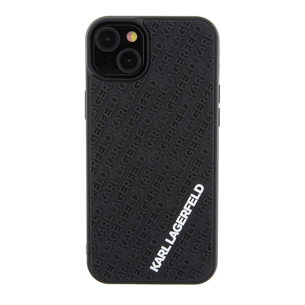 Deksel for Apple iPhone 15 Plus, Karl Lagerfeld, 3D Rubber Multi Logo, Svart