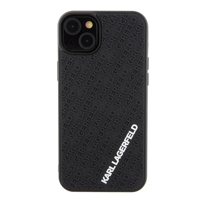 Deksel for Apple iPhone 15 Plus, Karl Lagerfeld, 3D Rubber Multi Logo, Svart