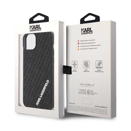 Deksel for Apple iPhone 15 Plus, Karl Lagerfeld, 3D Rubber Multi Logo, Svart