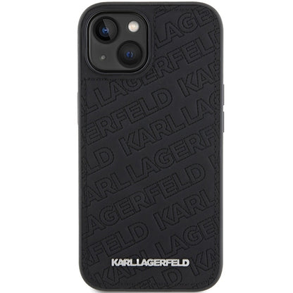 Deksel for Apple iPhone 15 Plus, Karl Lagerfeld, Diagonal Quilted K Pattern, Svart