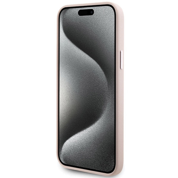 Deksel for Apple iPhone 15 Plus, Karl Lagerfeld, Silicone Choupette Metal, Rosa