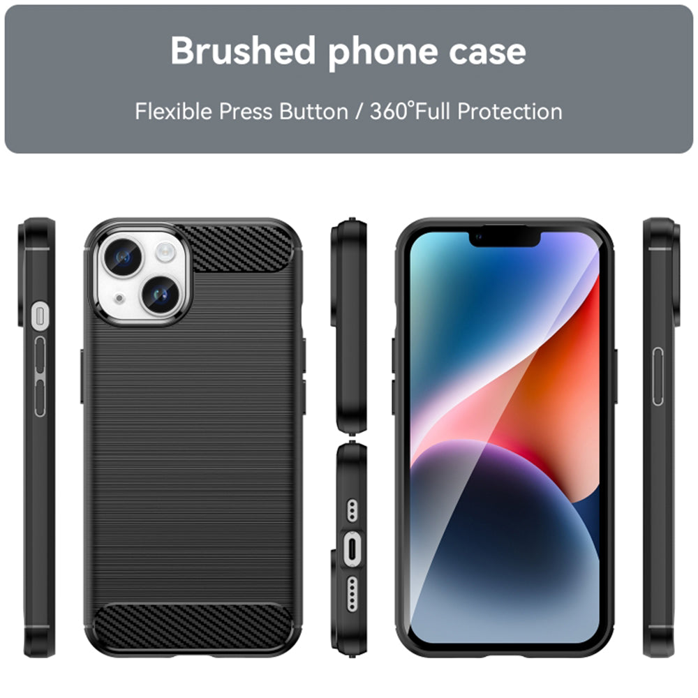 Deksel for Apple iPhone 15 Plus, Techsuit, Karbon, Svart
