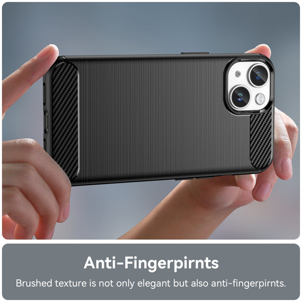 Deksel for Apple iPhone 15 Plus, Techsuit, Karbon, Svart